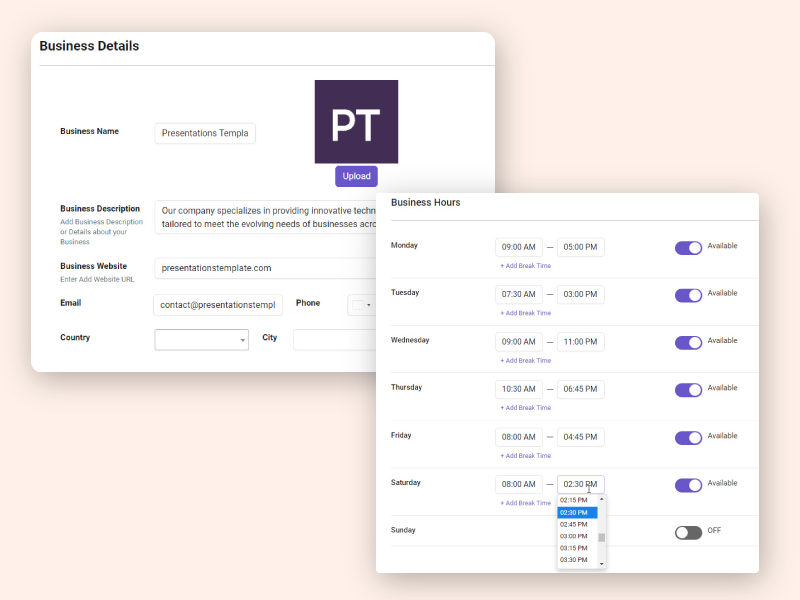 Business Profile Setup